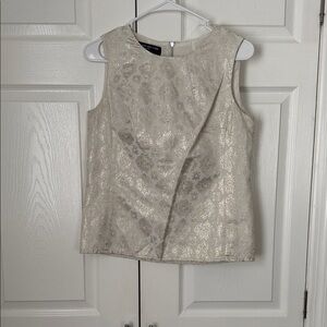 Jones New York Cream Brocade Sleeveless Blouse